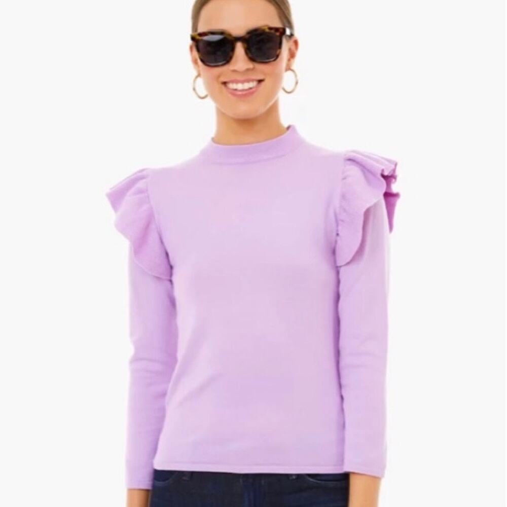 Pomander Place Tuckernuck Ruffle Sleeve Sweater Purple Size XL